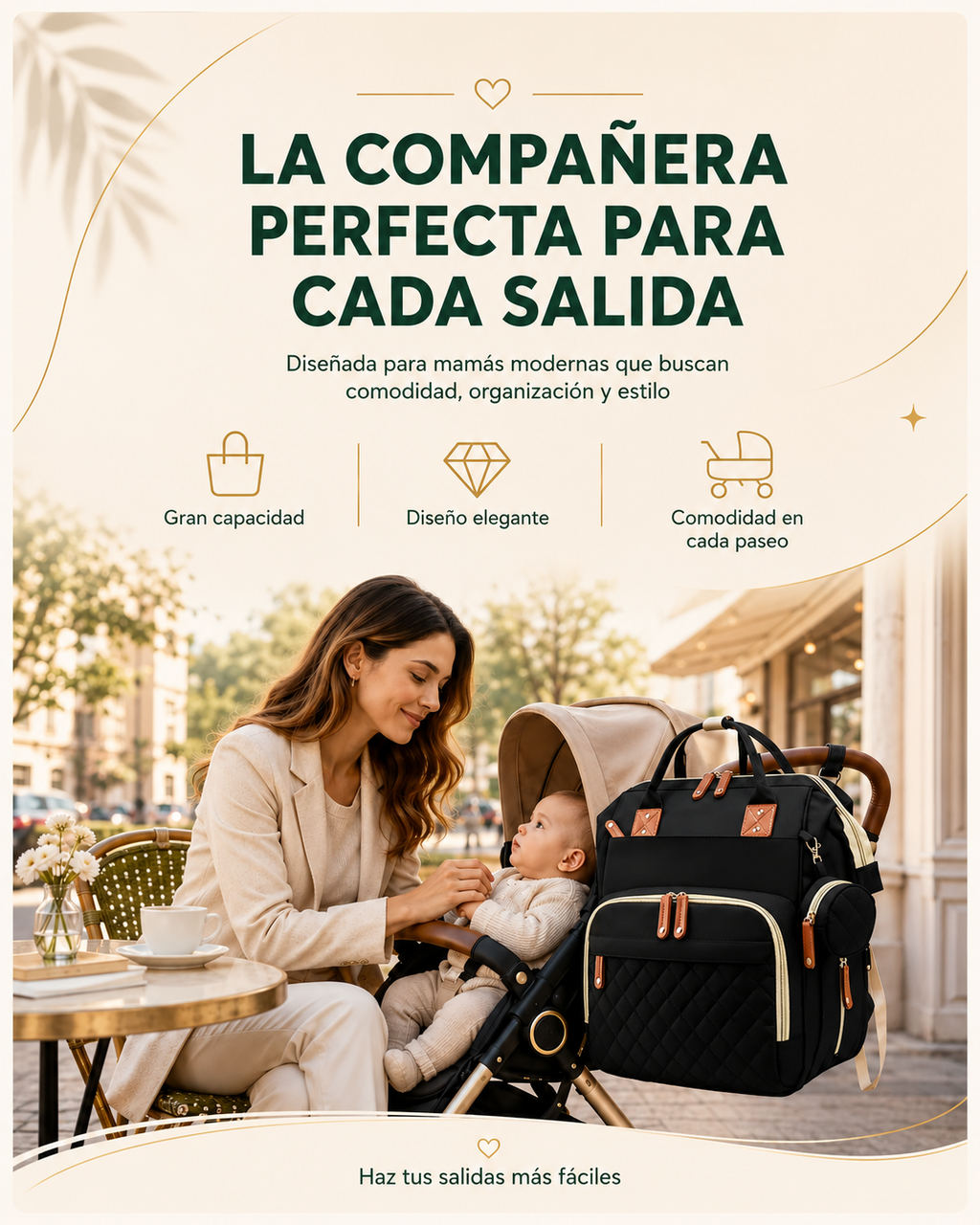 Bolso Pañalera Multiusos Con Cuna Portátil 💼👶